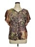 Style&Co 100% Polyester Brown Short Sleeve Blouse Size XL - photo 1