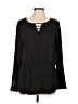 Apt. 9 100% Polyester Black Long Sleeve Blouse Size L - photo 1