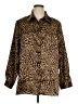 Notations 100% Polyester Animal Print Brown Long Sleeve Blouse Size 1X - photo 1