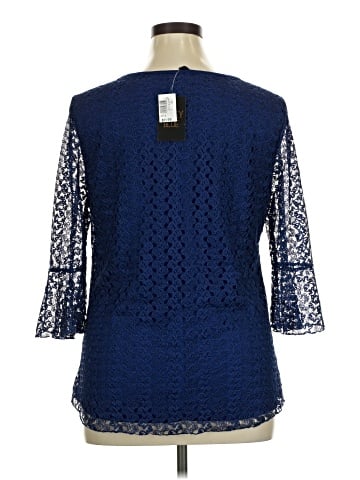 Ashley Blue 3/4 Sleeve Blouse (view 2)