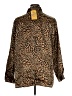 Notations 100% Polyester Animal Print Brown Long Sleeve Blouse Size 1X - photo 2