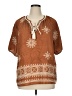 Vivilli Brown Short Sleeve Blouse Size XL - photo 1