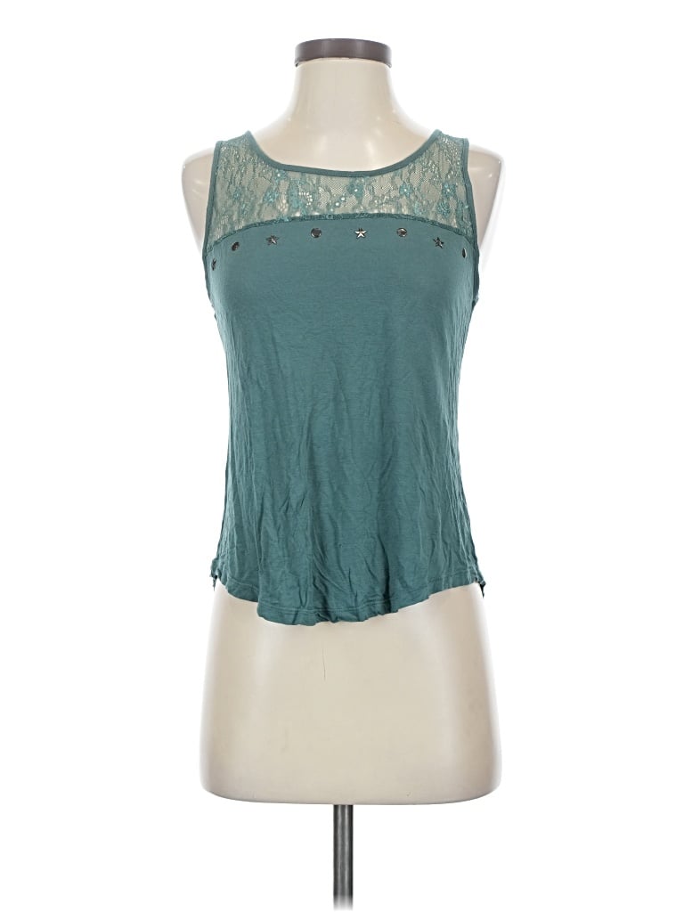 Pre-owned E&m Collection Sleeveless Top Teal Halter Neckline Tops
