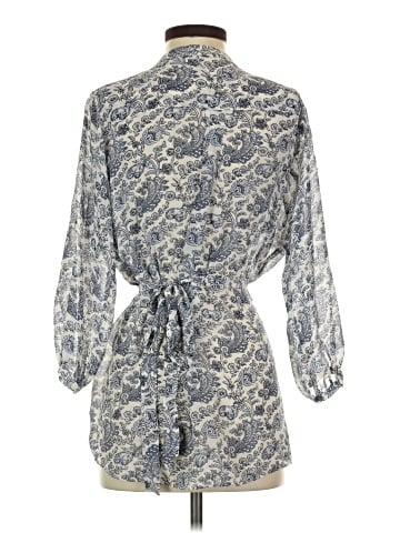 Theory 3/4 Sleeve Silk Top (view 2)
