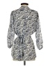 Theory 100% Silk Paisley Blue 3/4 Sleeve Silk Top Size P (petite) - photo 2