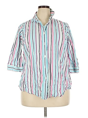 Woman Within 3/4 Sleeve Button-Down Shirt (view 1)