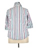 Woman Within Stripes Teal 3/4 Sleeve Button-Down Shirt Size 18 (L) - photo 2