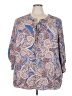 Faded Glory 100% Polyester Paisley Blue 3/4 Sleeve Blouse Size 3X - photo 1