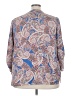 Faded Glory 100% Polyester Paisley Blue 3/4 Sleeve Blouse Size 3X - photo 2