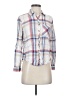 Maurices 100% Rayon Plaid Ivory Long Sleeve Button-Down Shirt Size XS - photo 1