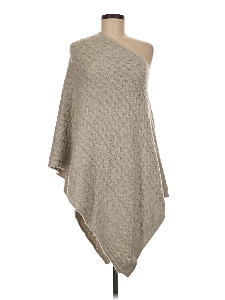 Pre-owned Jjill Poncho In Gray