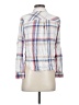Maurices 100% Rayon Plaid Ivory Long Sleeve Button-Down Shirt Size XS - photo 2