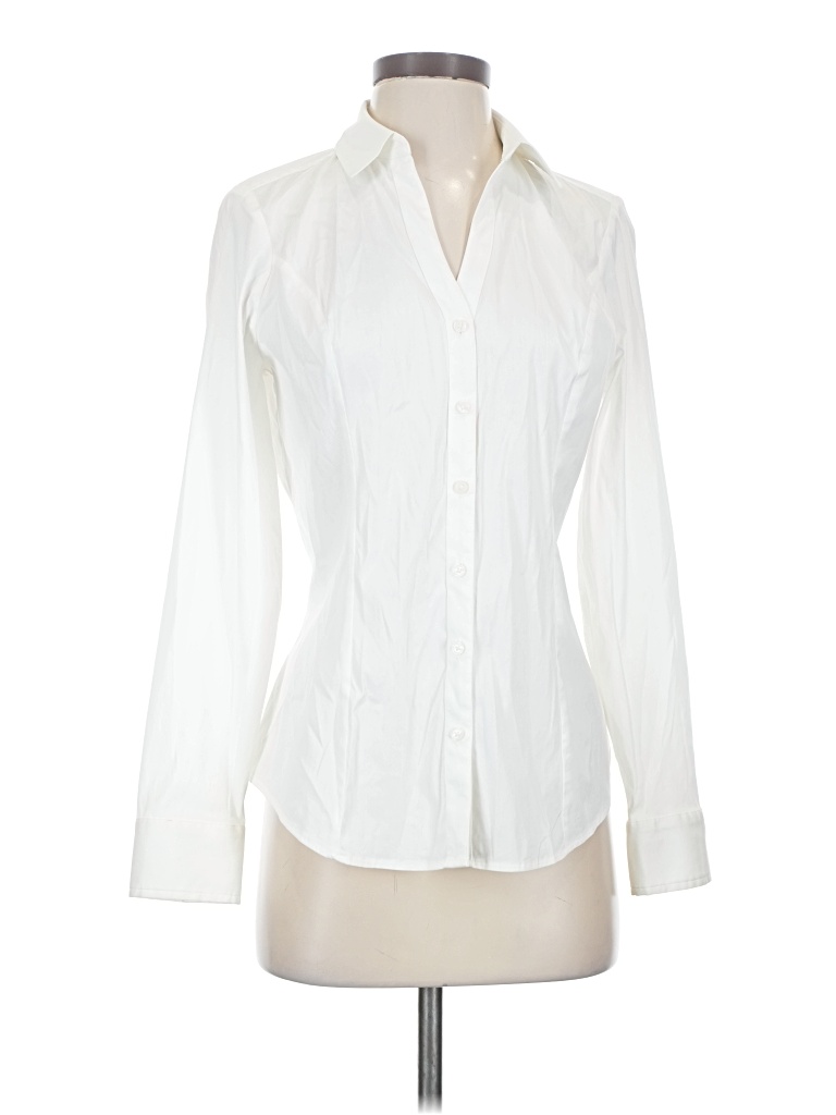 Pre-owned Express Long Sleeve Blouse In Ivory