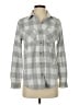 BeachLunchLounge Houndstooth Gray Long Sleeve Blouse Size XS - photo 1
