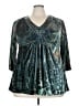 One World Teal 3/4 Sleeve Blouse Size 3X - photo 1