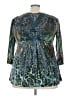 One World Teal 3/4 Sleeve Blouse Size 3X - photo 2