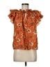 Ulla Johnson Orange Short Sleeve Blouse Size 8 - photo 1