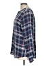 Violet & Claire Plaid Blue Long Sleeve Blouse Size L - photo 5