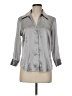 Studio 1940 Metallic Silver 3/4 Sleeve Button-Down Shirt Size M - photo 1