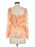DR2 100% Polyester Orange Long Sleeve Blouse Size M - photo 2