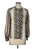 Joie 100% Viscose Animal Print Silver Long Sleeve Blouse Size L - photo 1