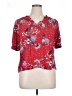Westbound 100% Rayon Floral Red Short Sleeve Blouse Size XL - photo 1