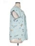 Daniel Rainn 100% Polyester Stars Teal Short Sleeve Blouse Size XL - photo 4