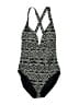 La Blanca Chevron-herringbone Black One Piece Swimsuit Size 6 - photo 1