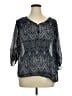 Dna Couture 100% Polyester Gray 3/4 Sleeve Blouse Size 1X - photo 1