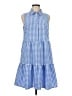 Tommy Hilfiger Checkered-gingham Blue Casual Dress Size 8 - photo 1
