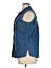 Bill Blass 100% Cotton Blue Sleeveless Button-Down Shirt Size XL - photo 5