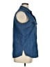 Bill Blass 100% Cotton Blue Sleeveless Button-Down Shirt Size XL - photo 4