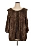 MICHAEL Michael Kors Animal Print Brown 3/4 Sleeve Blouse Size 1X (estimated) - photo 1