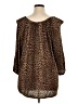 MICHAEL Michael Kors Animal Print Brown 3/4 Sleeve Blouse Size 1X (estimated) - photo 2