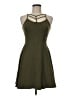 Express Solid Green Casual Dress Size M - photo 1