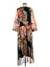 Soft Surroundings 100% Polyester Print Orange Casual Dress Size M - photo 2