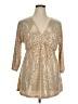 Daniel Benjamin Gold 3/4 Sleeve Blouse Size 1X - photo 1