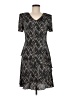 Connected Apparel 100% Polyester Chevron-herringbone Black Gray Casual Dress Size 6 - photo 1