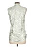 Daytrip Metallic Silver Sleeveless Button-Down Shirt Size L - photo 2