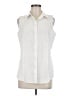 Talbots 100% Cotton Ivory Sleeveless Button-Down Shirt Size 8 - photo 1