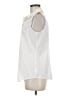 Talbots 100% Cotton Ivory Sleeveless Button-Down Shirt Size 8 - photo 5