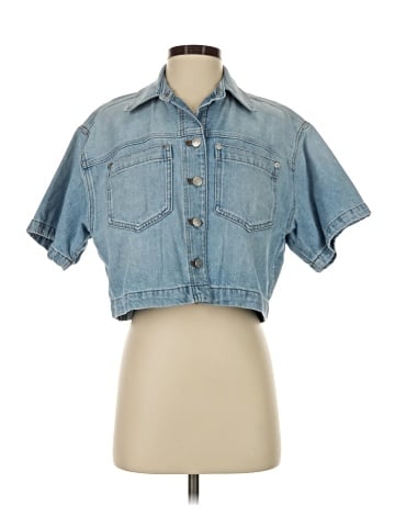 Madewell Denim Short-Sleeve Shirt-Jacket in Ahern Wash (view 1)