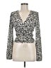Zara Animal Print Ivory Long Sleeve Blouse Size M - photo 1