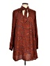 Bebop 100% Polyester Paisley Brown Long Sleeve Blouse Size L - photo 1