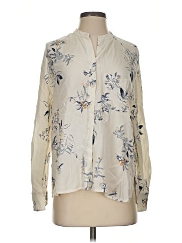 Vince. Long Sleeve Silk Top (view 1)