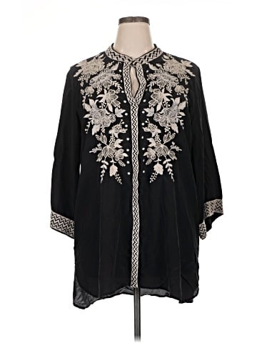 Johnny Was 3/4 Sleeve Silk Top (view 1)