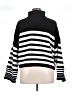 Sanctuary 100% Recycled Polyester Stripes Black Turtleneck Sweater Size XL - photo 2
