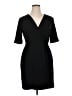 Apt. 9 Solid Black Casual Dress Size XL - photo 1