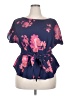 eShakti Blue Short Sleeve Blouse Size XXL (estimated) - photo 1
