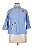 Rafaella 100% Cotton Blue 3/4 Sleeve Button-Down Shirt Size XL (petite) - photo 1